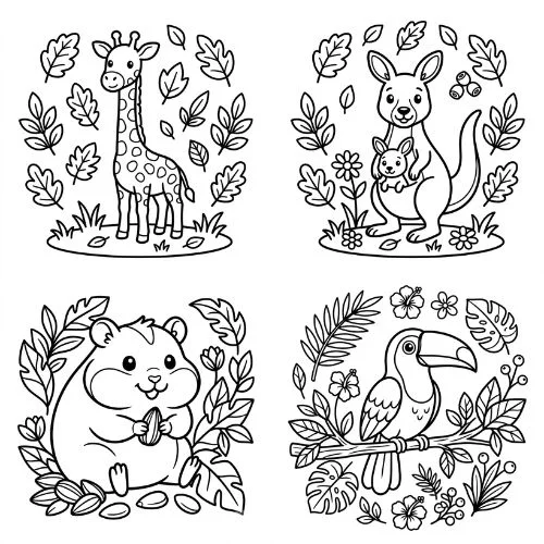 Cute Animal Coloring Pages